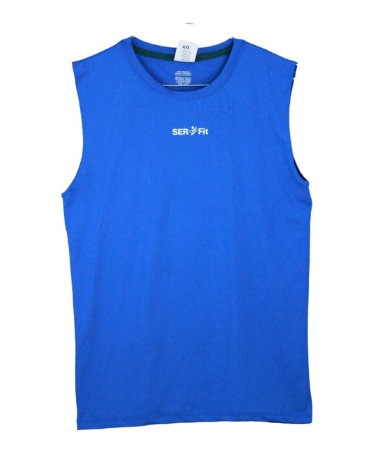 Playera deportiva sin mangas cuello redondo para hombre