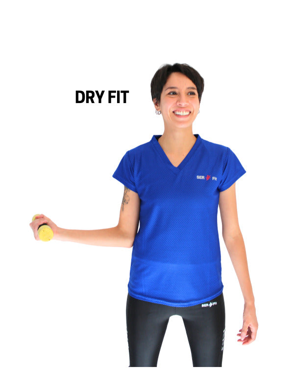 Playera dry-fit slim mujer manga corta