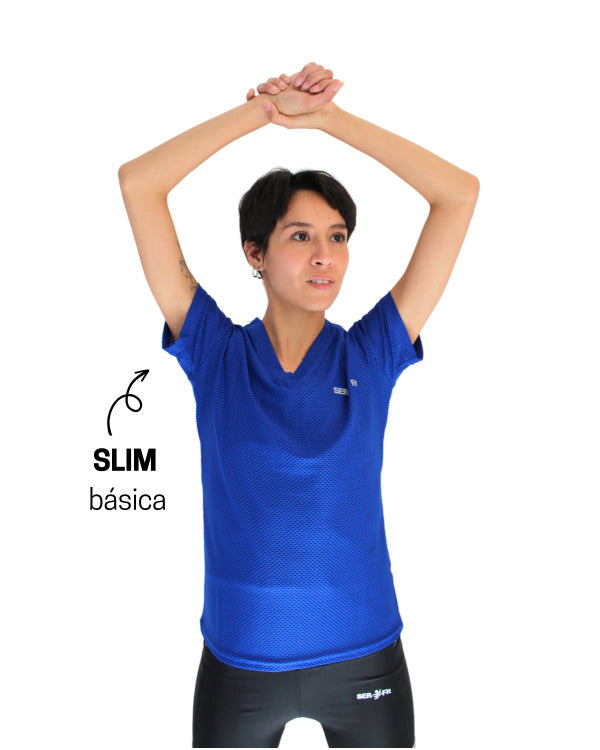 Playera dry-fit slim mujer manga corta