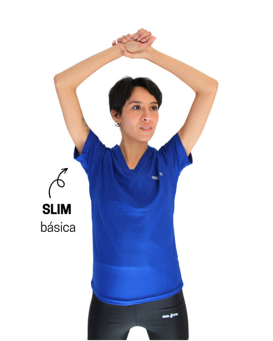 Playera dry-fit slim mujer manga corta