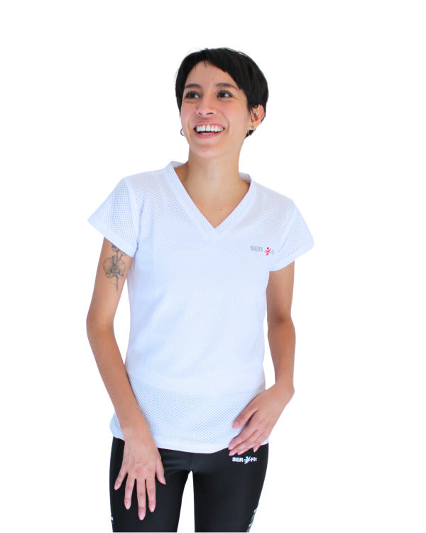Playera dry-fit slim mujer manga corta