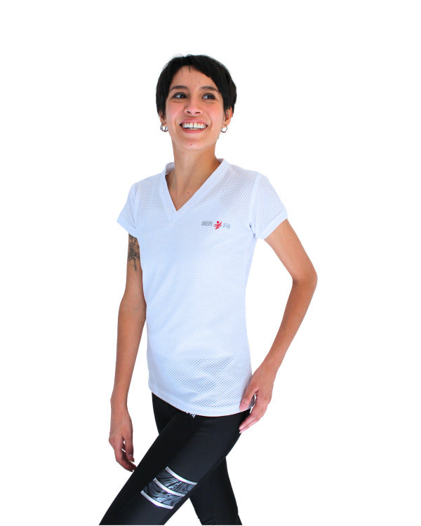 Playera dry-fit slim mujer manga corta