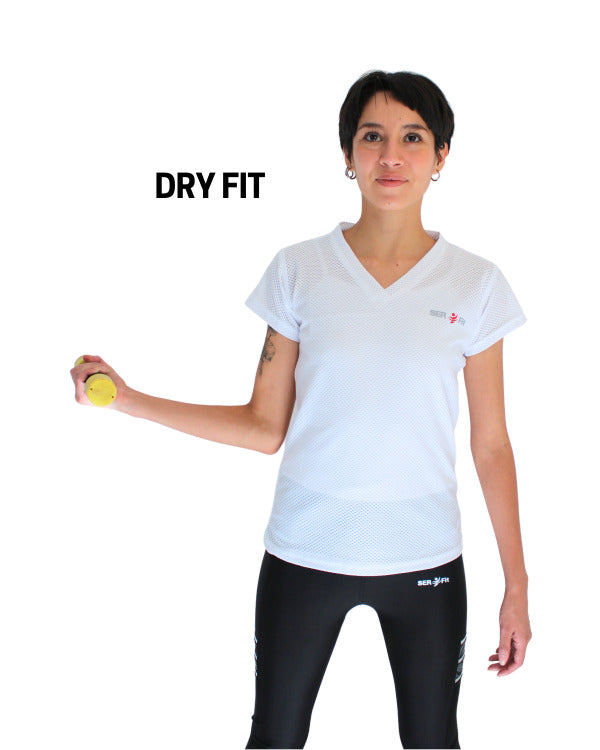 Playera dry-fit slim mujer manga corta