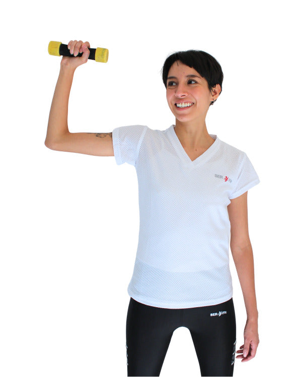 Playera dry-fit slim mujer manga corta