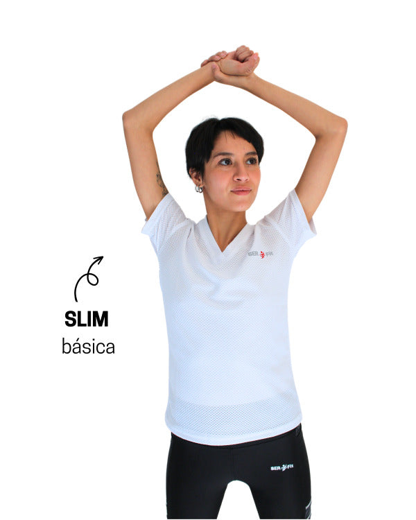 Playera dry-fit slim mujer manga corta