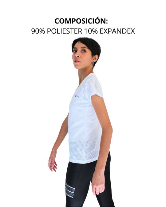 Playera dry-fit slim mujer manga corta