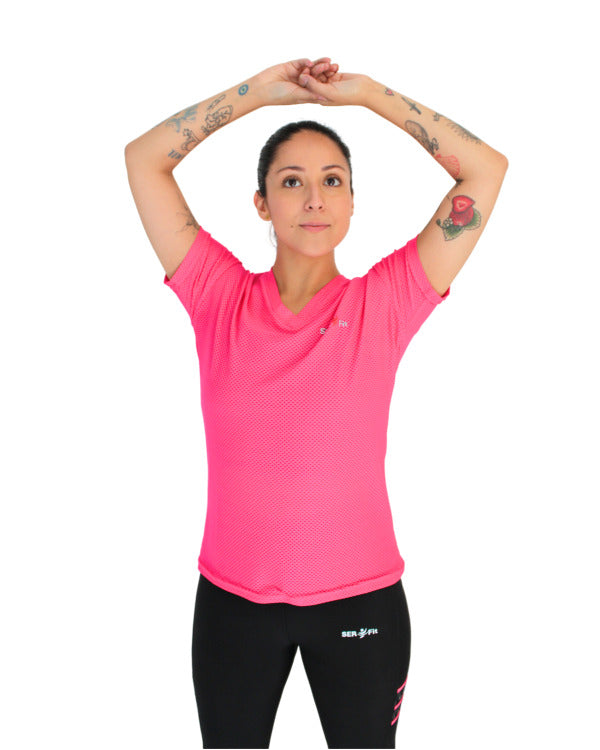 Playera dry-fit slim mujer manga corta