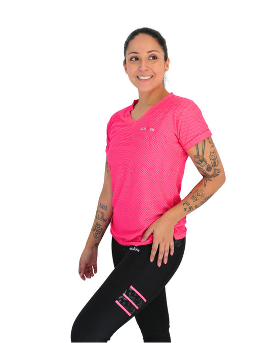 Playera dry-fit slim mujer manga corta