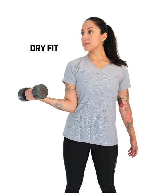 Playera dry-fit slim mujer manga corta