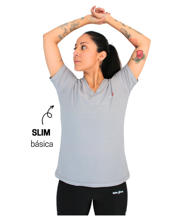 Playera dry-fit slim mujer manga corta