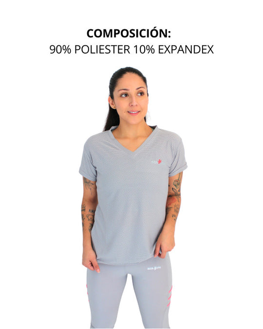 Playera dry-fit slim mujer manga corta