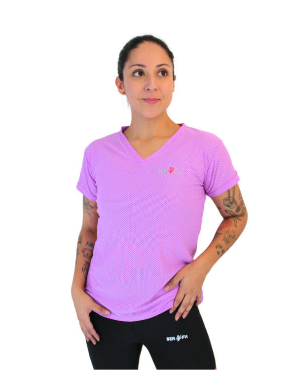 Playera dry-fit slim mujer manga corta