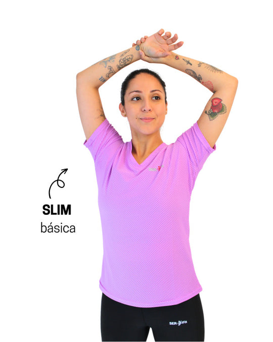 Playera dry-fit slim mujer manga corta
