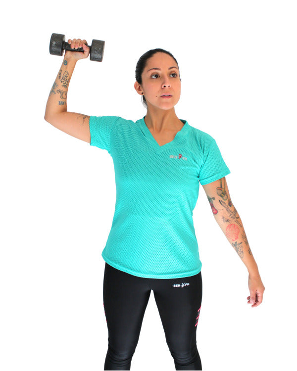 Playera dry-fit slim mujer manga corta
