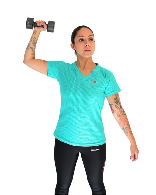 Playera dry-fit slim mujer manga corta