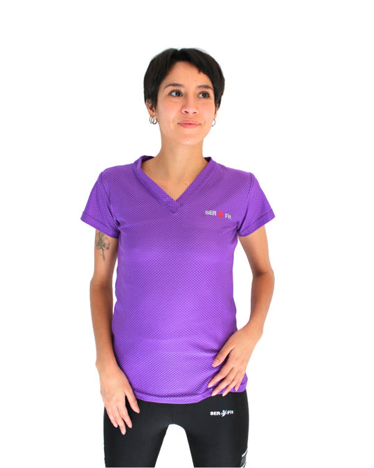 Playera dry-fit slim mujer manga corta