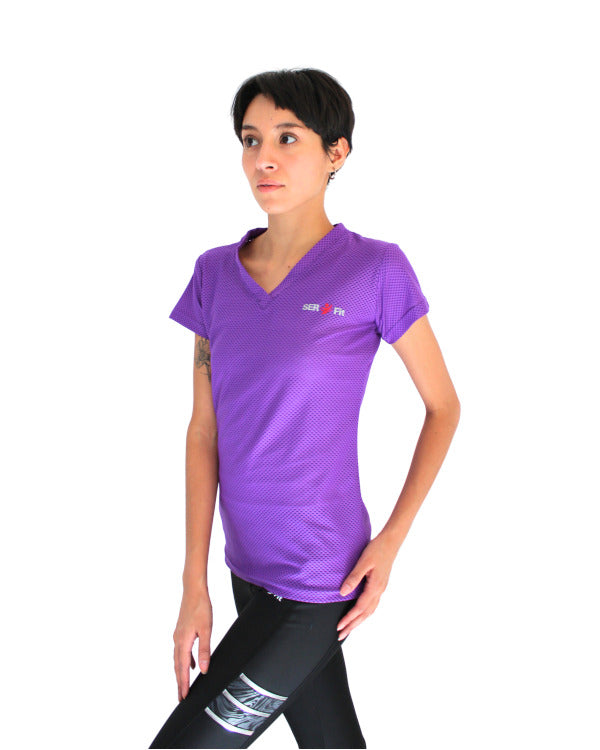 Playera dry-fit slim mujer manga corta