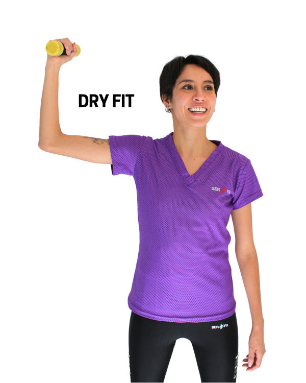 Playera dry-fit slim mujer manga corta