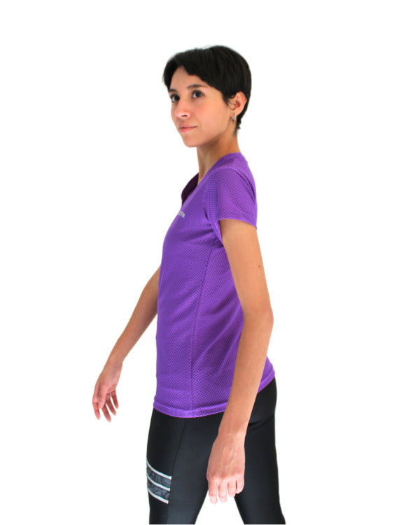 Playera dry-fit slim mujer manga corta
