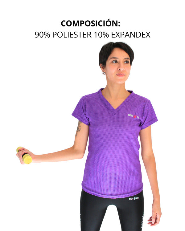 Playera dry-fit slim mujer manga corta