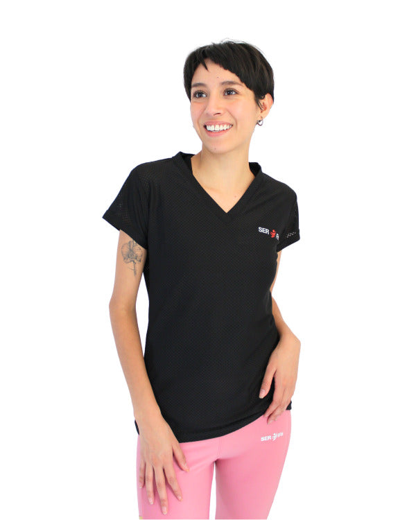 Playera dry-fit slim mujer manga corta