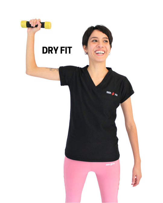 Playera dry-fit slim mujer manga corta
