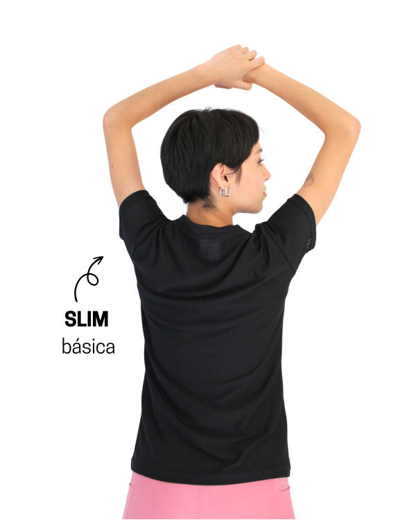 Playera dry-fit slim mujer manga corta