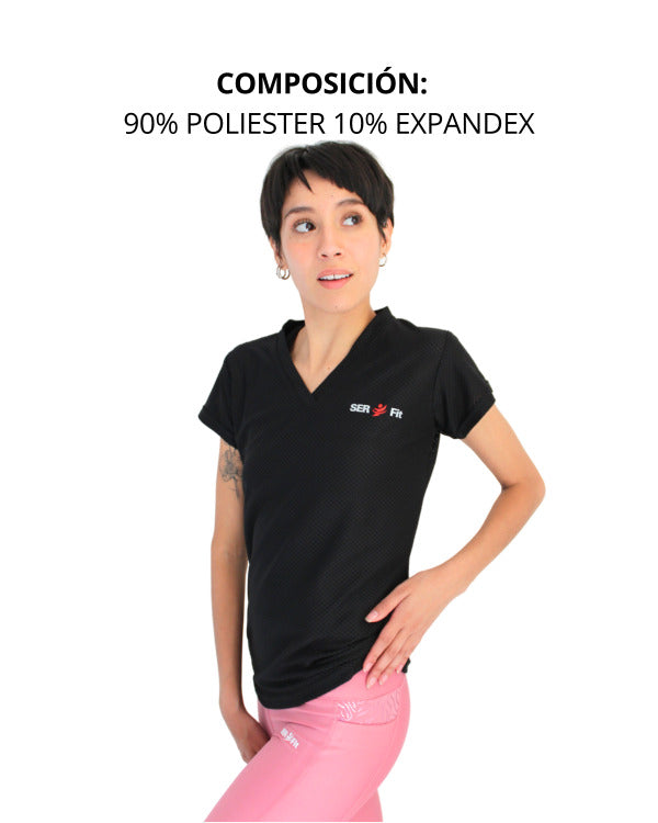 Playera dry-fit slim mujer manga corta