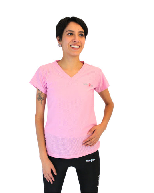 Playera dry-fit slim mujer manga corta