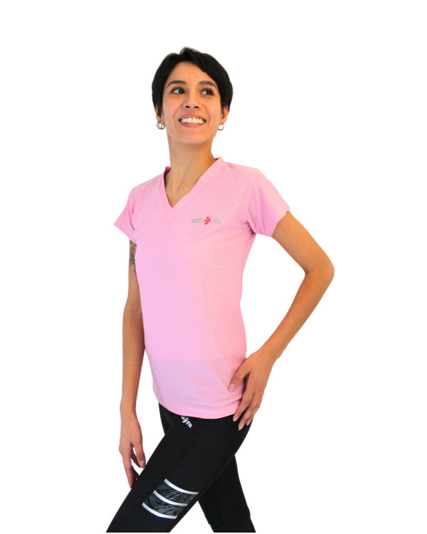 Playera dry-fit slim mujer manga corta