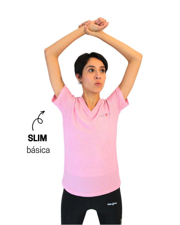 Playera dry-fit slim mujer manga corta