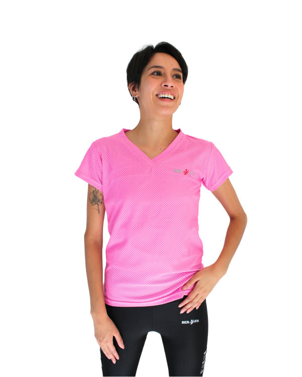 Playera dry-fit slim mujer manga corta