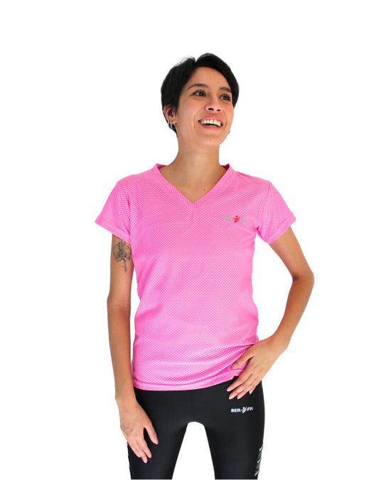 Playera dry-fit slim mujer manga corta