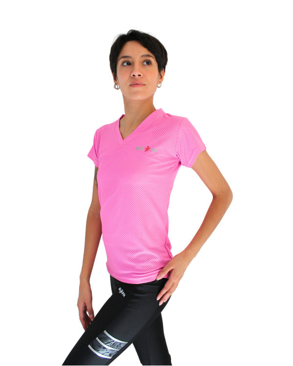 Playera dry-fit slim mujer manga corta