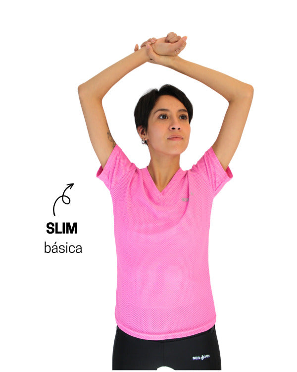 Playera dry-fit slim mujer manga corta