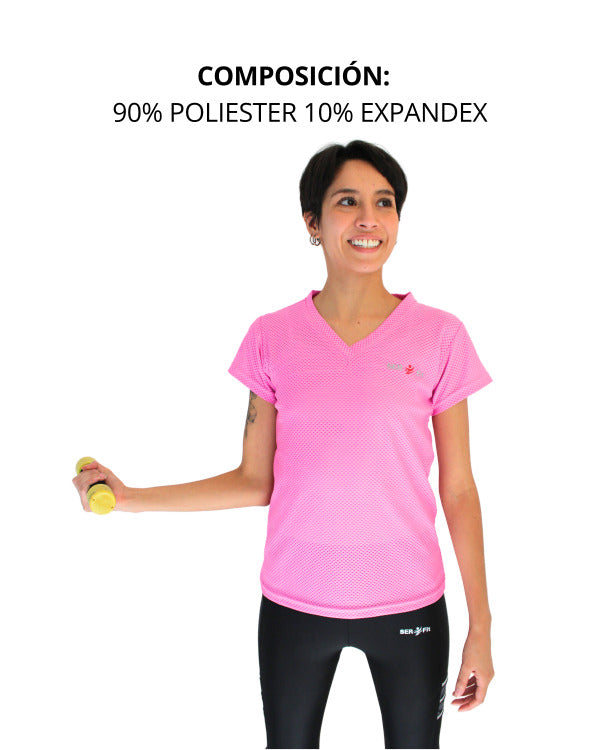 Playera dry-fit slim mujer manga corta