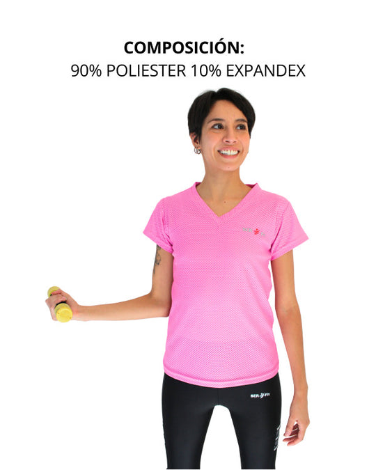 Playera dry-fit slim mujer manga corta
