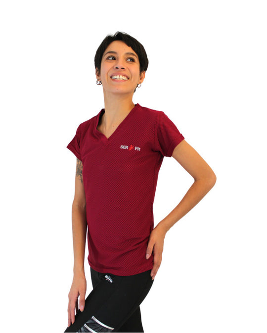 Playera dry-fit slim mujer manga corta