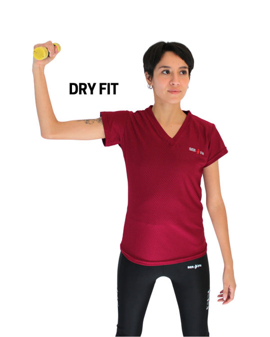 Playera dry-fit slim mujer manga corta