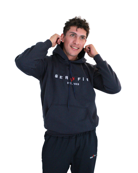 Sudadera afelpada con capucha y cangurera