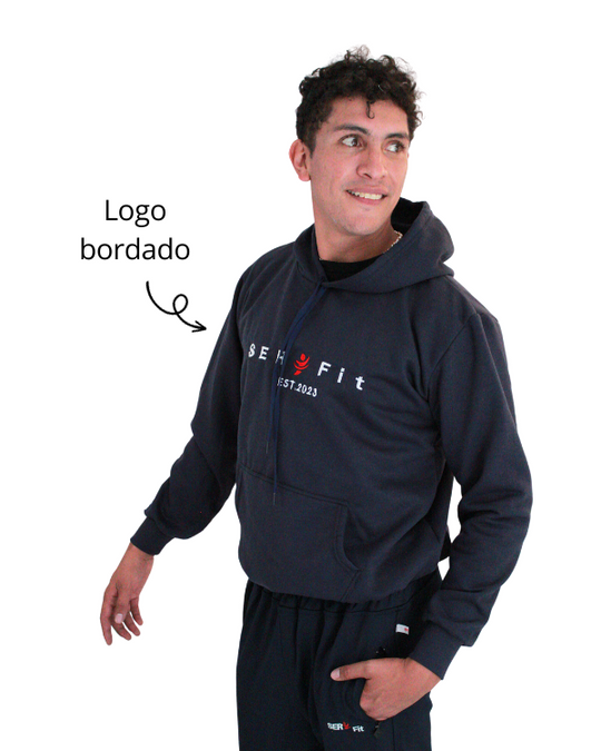 Sudadera afelpada con capucha y cangurera