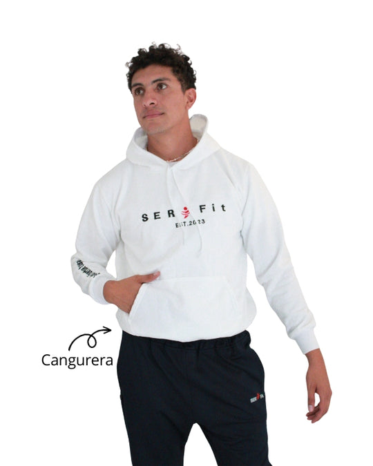 Sudadera afelpada con capucha y cangurera