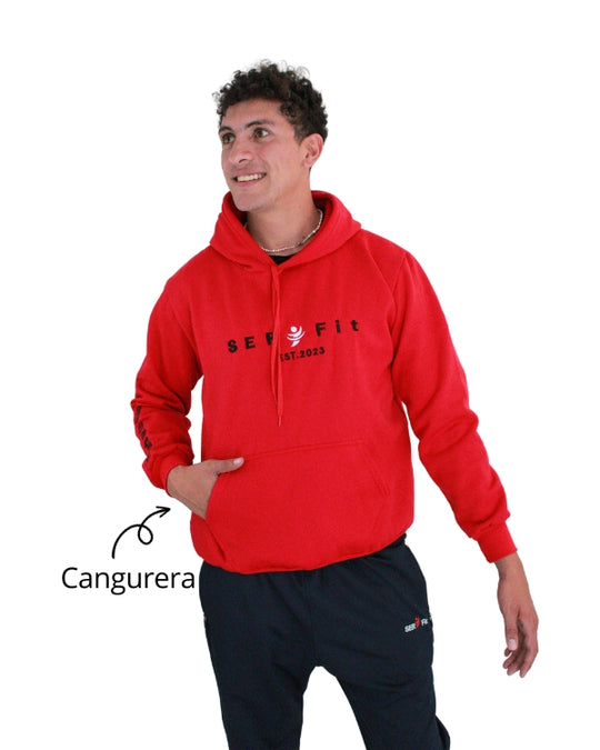 Sudadera afelpada con capucha y cangurera