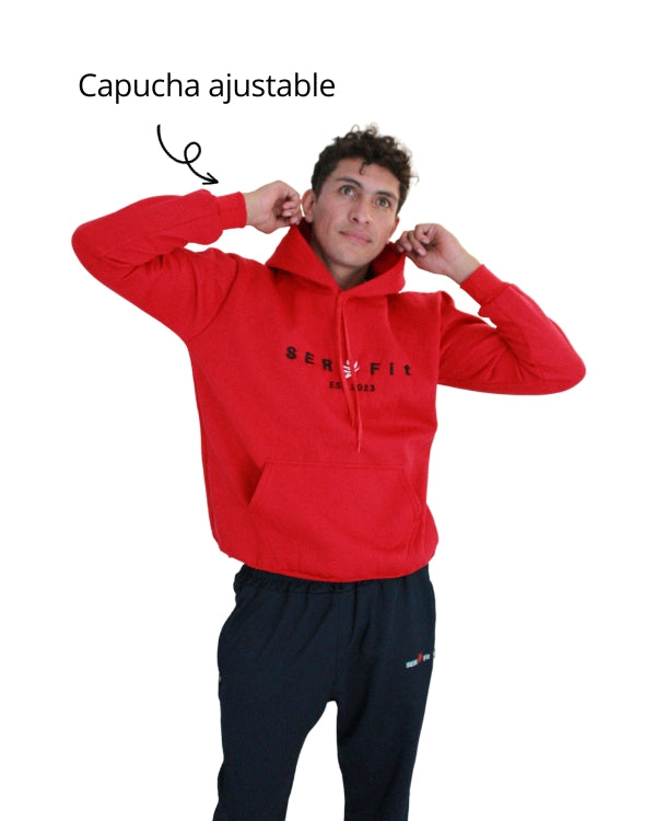 Sudadera afelpada con capucha y cangurera
