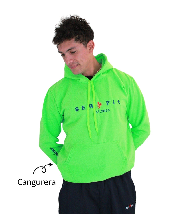 Sudadera afelpada con capucha y cangurera